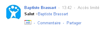 Ajouter un lien au nom du contact Google+