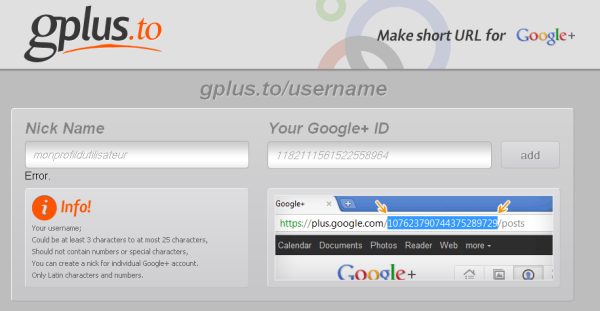 Application Web Gplus.to Google+