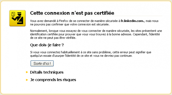 HTTPS Vérification du site échouée