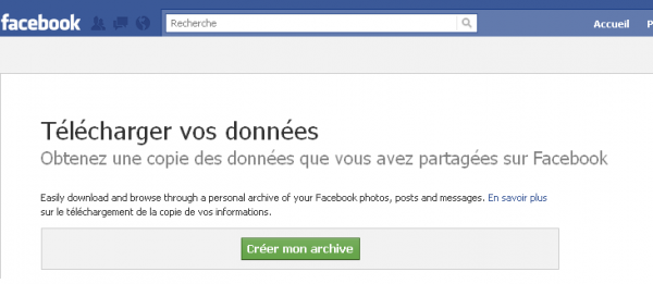 Copie de sauvegarde de Facebook Softonic
