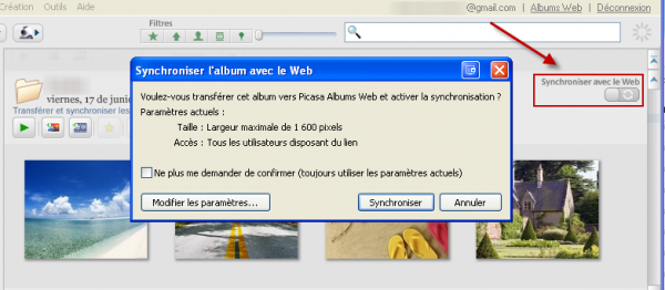 Activer la synchronisation Web de Picasa Softonic