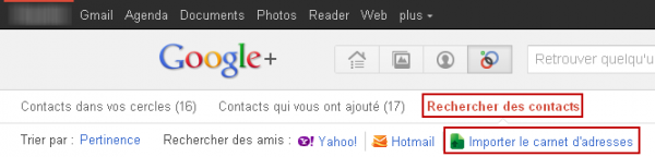 Importation d'un fichier CSV dans Google+ Softonic