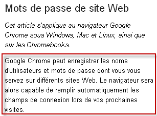 Informations additionnelles Mots de passe de site Web Softonic