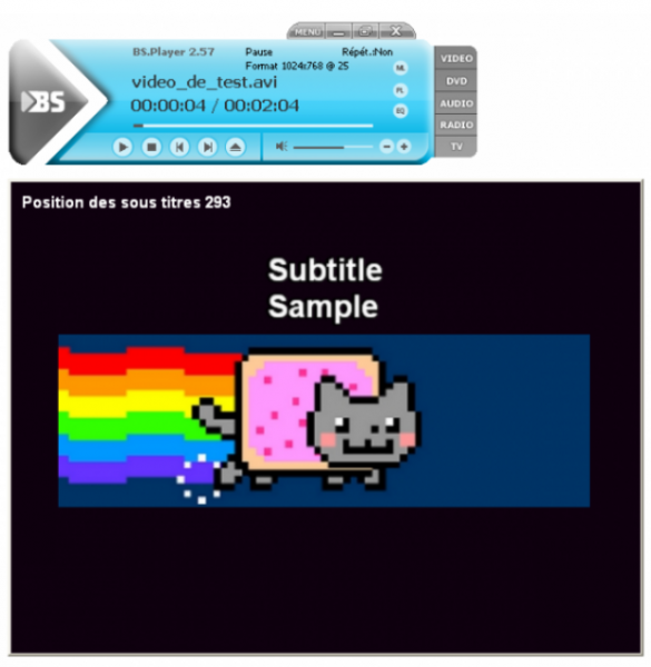 Valider la nouvelle position des sous-titres BS.player Softonic