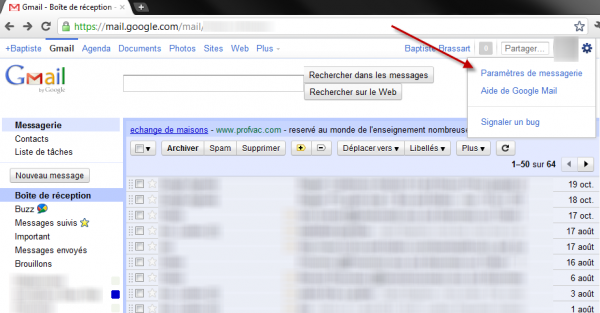 Accèder aux paramètres de messagerie Gmail Softonic