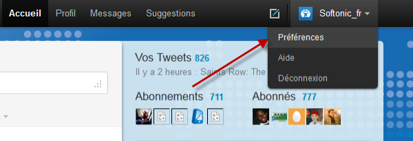 Option Préférences Twitter Softonic