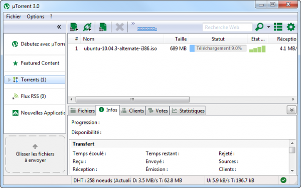 Téléchargement en cours uTorrent Softonic