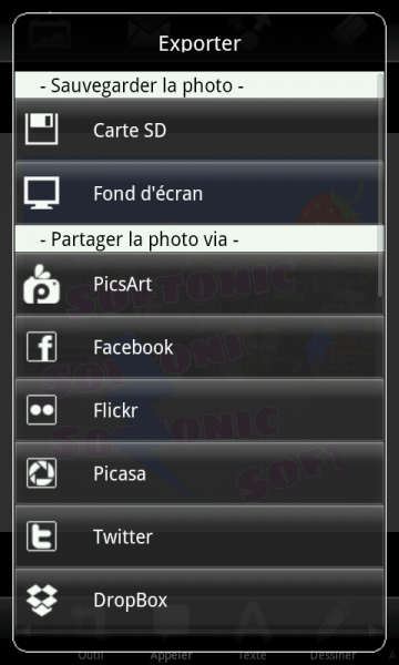 Exporter une photo PicsArt Softonic