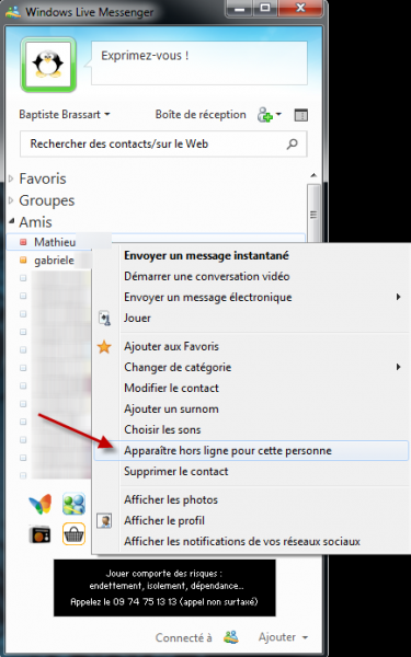 Softonic Apparaître hors ligne pour cette personne MSN