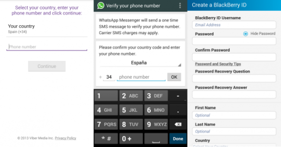 Comparatif Inscription pour Viber; BBM et WhatsApp Comparatif Inscription pour Viber; BBM et WhatsApp