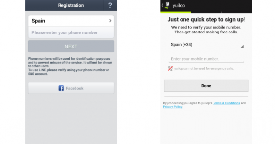 Comparatif Inscription LINE et Yuilop Comparatif Inscription LINE et Yuilop