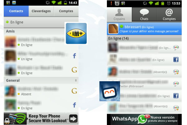 Comparaison des interfaces Softonic
