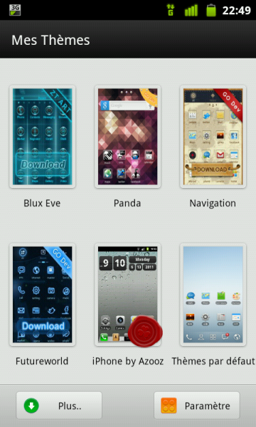 Sélectionner le thème iPhone Softonic