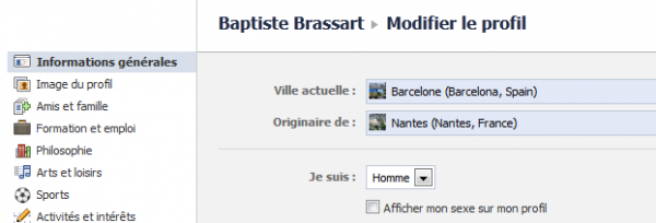 Informations personnelles Facebook Softonic