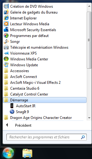 programmes au demarrage