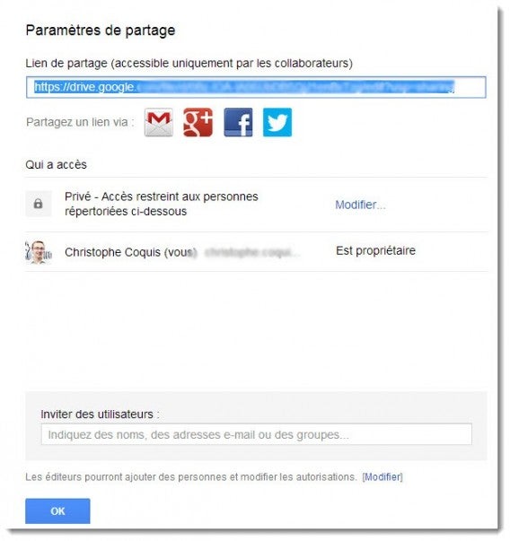 Partage Google Drive