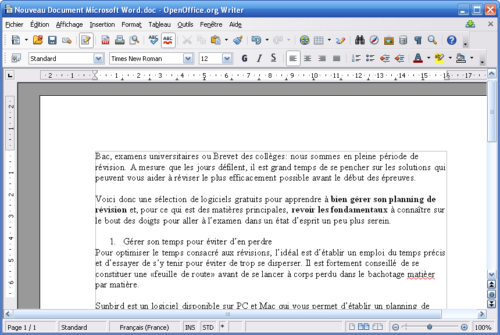 Writer, de la suite Apache OpenOffice