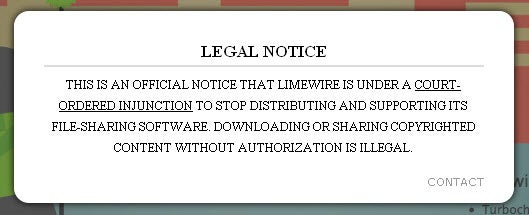 Communiqué du site officiel de LimeWire