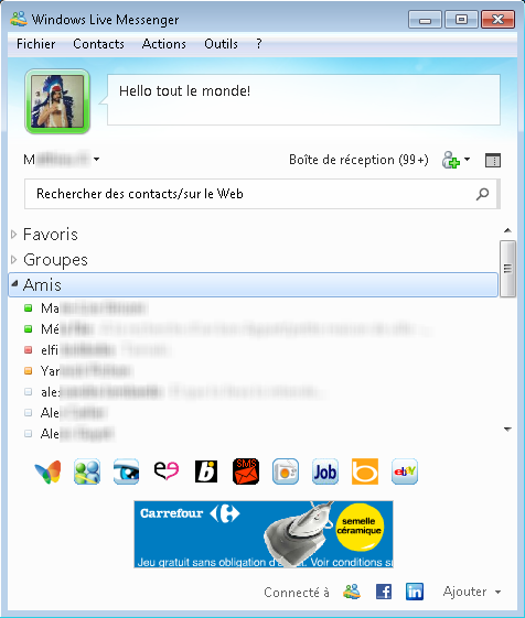 Messenger 2011 - contacts