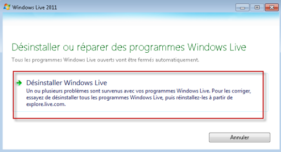 desinstaller Messenger 2011 03