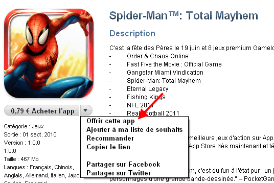 Offrir une application sur l'App Store
