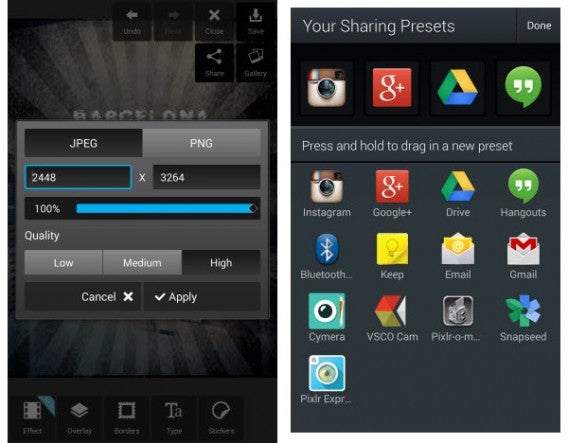 Aviary Pixlr Express export