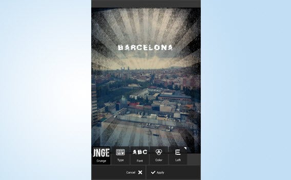 Pixlr Express editing options