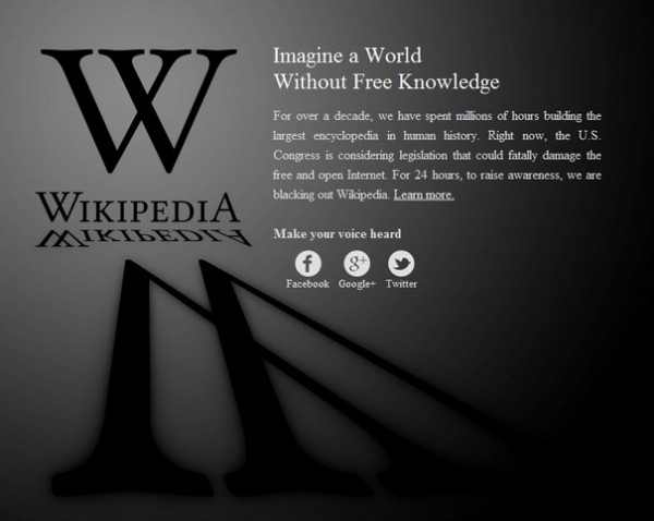 Wikipedia - la page d'accueil du 18 janvier 2011