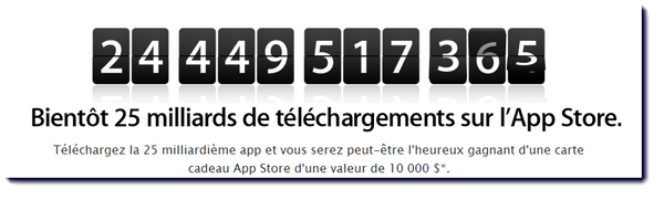 app-store-jeu-25-milliards-apple-iPhone 25 milliards de téléchargements sur l'App Store