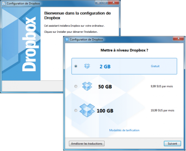 Dropbox - Processus d'installation