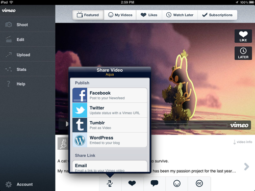 vimeo iPad3