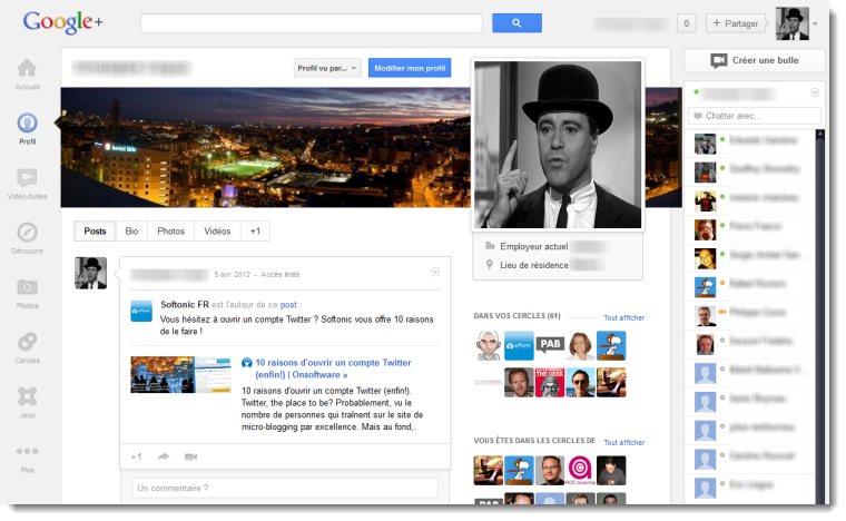 Nouveautés google+ 