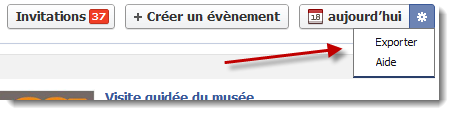 Facebook - Exportation des évènements
