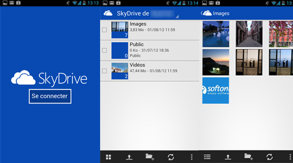 Captures d'écran de SkyDrive pour Android