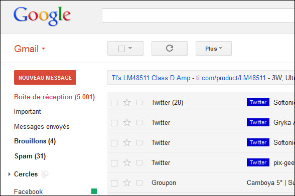 Gmail, écrire un nouveau message