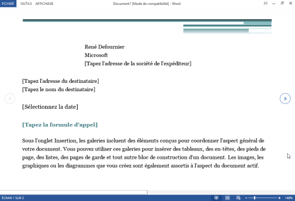 Mode lecture de Word 2013