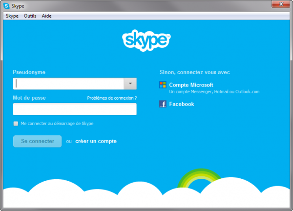 Se connecter à l'aide d'un compte Microsoft Skype