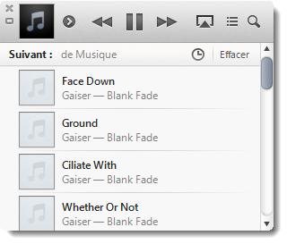 iTunes - Mini-lecteur
