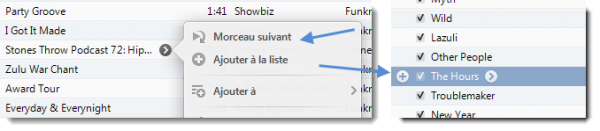 iTunes - Morceau suivant