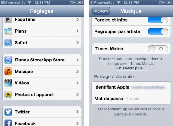 iTunes - Partage à domicile