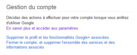parametres compte google
