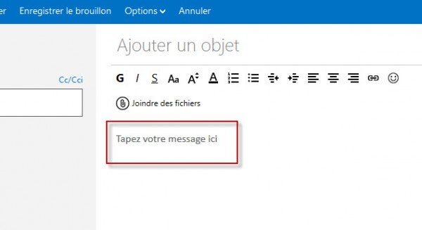 Guide Outlook.com : Tapez Votre Message