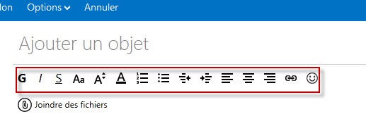 Guide Outlook.com : Barre Format