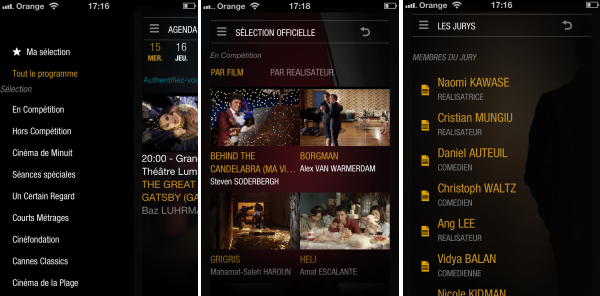 Application officielle Festival de Cannes