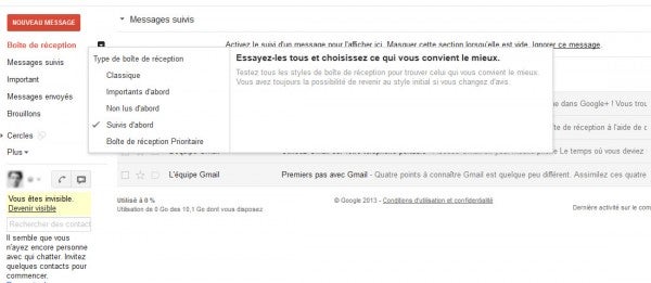 Styles de boîte de réception