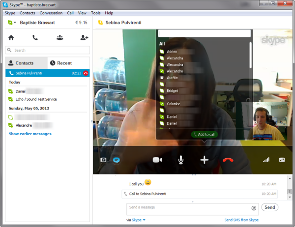 Appels vidéo Skype