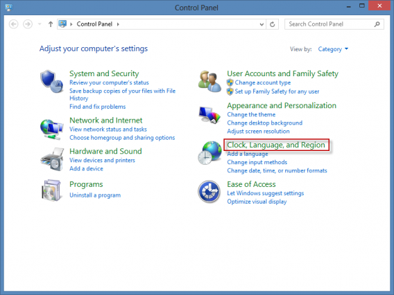 parametres de langue windows 8