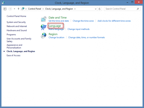 changer parametres langue Windows 8