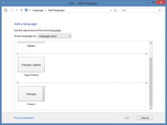 ajouter langue Windows 8