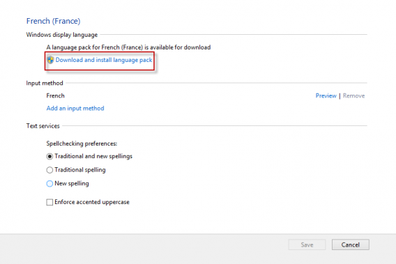 Telecharger installer module linguistique Windows 8